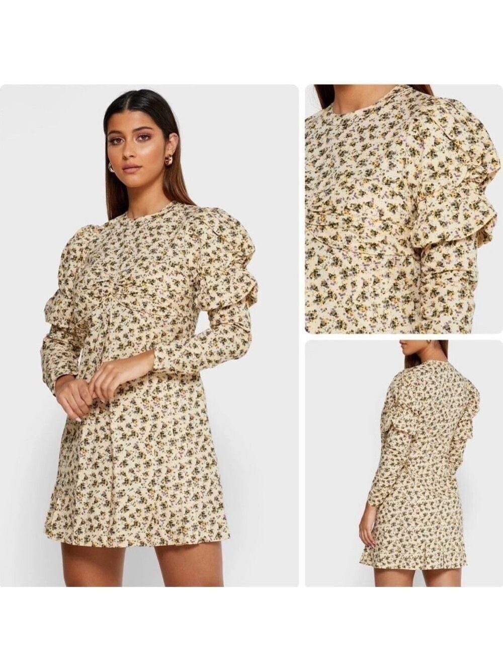 Zadig & Voltaire Rename Ditsy Floral Print Cotton Poplin Mini Dress Medium NWT